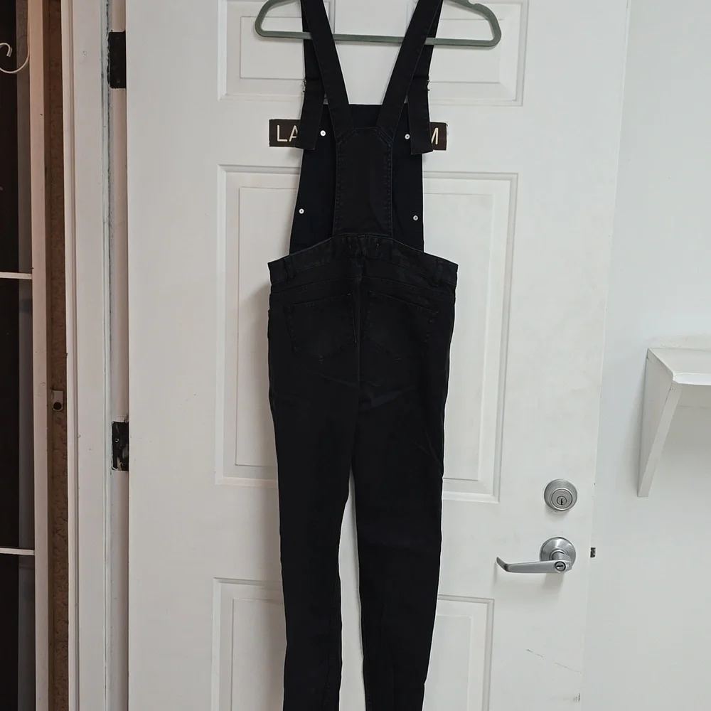 Maje Pila Stretch Denim Overalls Black